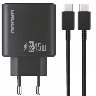 МЗП Amaya E70S PD45W (1USB-C) + кабель Type-C to Type-C фото 1 з 3