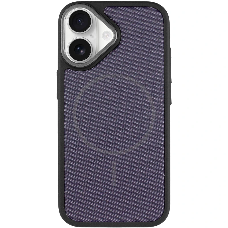 Чехол TPU TechWoven Hybrid with MagSafe для Apple iPhone 17 (6.3") – Black / Purple. Фото 3 из 6