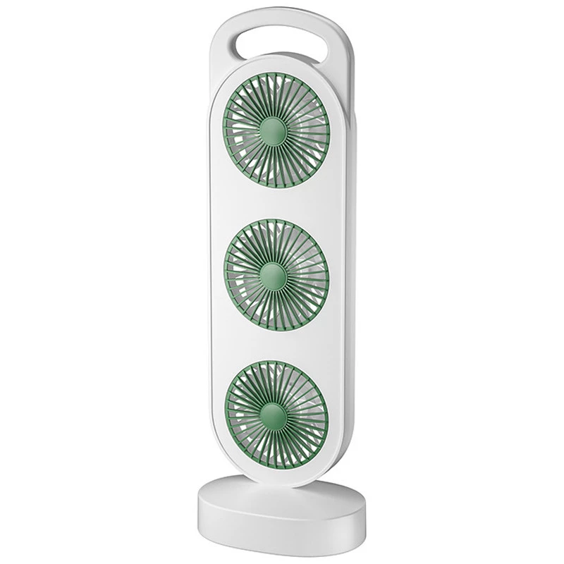 Настольный вентилятор Three Head Fan 1200 mAh – Green. Фото 1 из 8