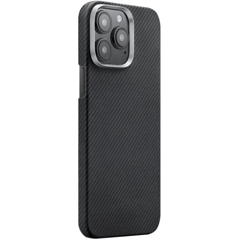 Чохол Aramid Fiber PTK Premium with MagSafe (NFC) для Apple iPhone 15 Pro (6.1") – Black / Grey. Фото 1 з 4