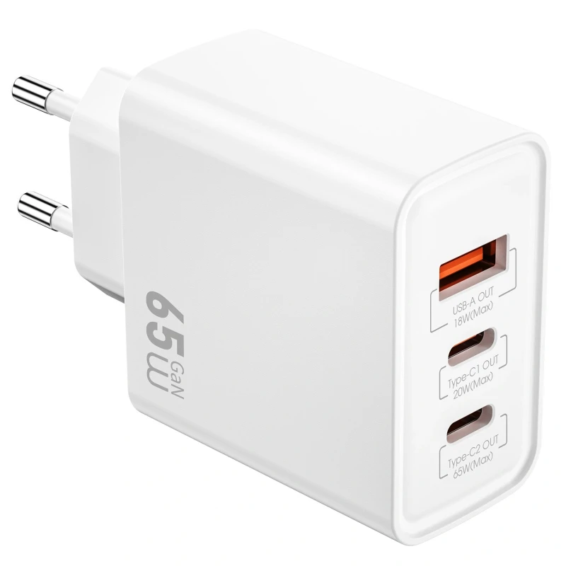МЗП WIWU G005 Essen PD65W+QC3.0 GaN (1USB-A/2C) фото 1 з 1