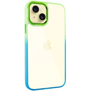 Силиконовый чехол фреш для Apple iPhone 14 (6.1") — Бирюзовый / Лимонный