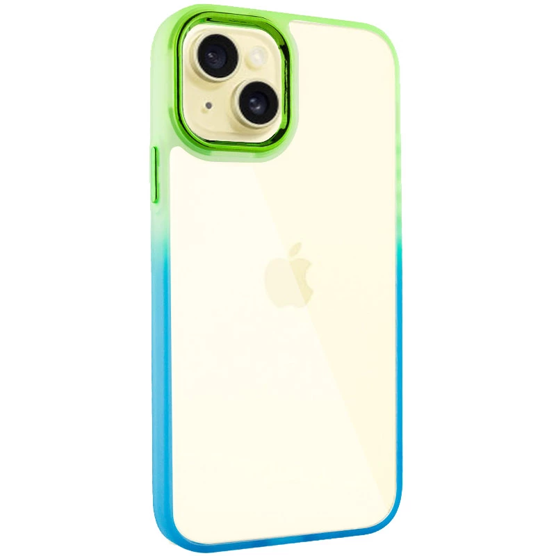 Силиконовый чехол фреш для Apple iPhone 14 Plus (6.7") – Бирюзовый / Лимонный. Фото 2 из 5