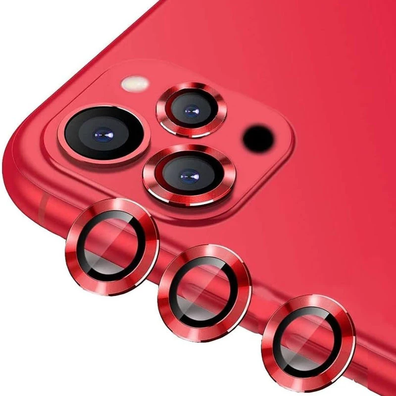 Металлическое защитное стекло на камеру для Apple iPhone 15 Pro (6.1") – Красный / Red. Фото 9 из 9