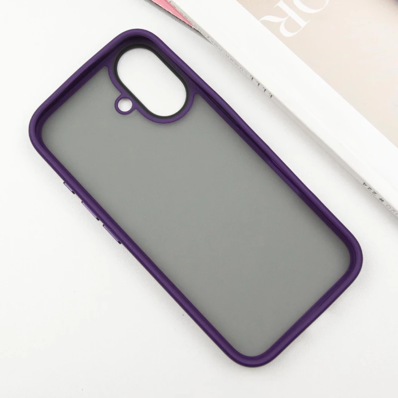 TPU+PC с металлическими кнопками для Apple iPhone 16 – Темно-Фиолетовый. Фото 4 из 6