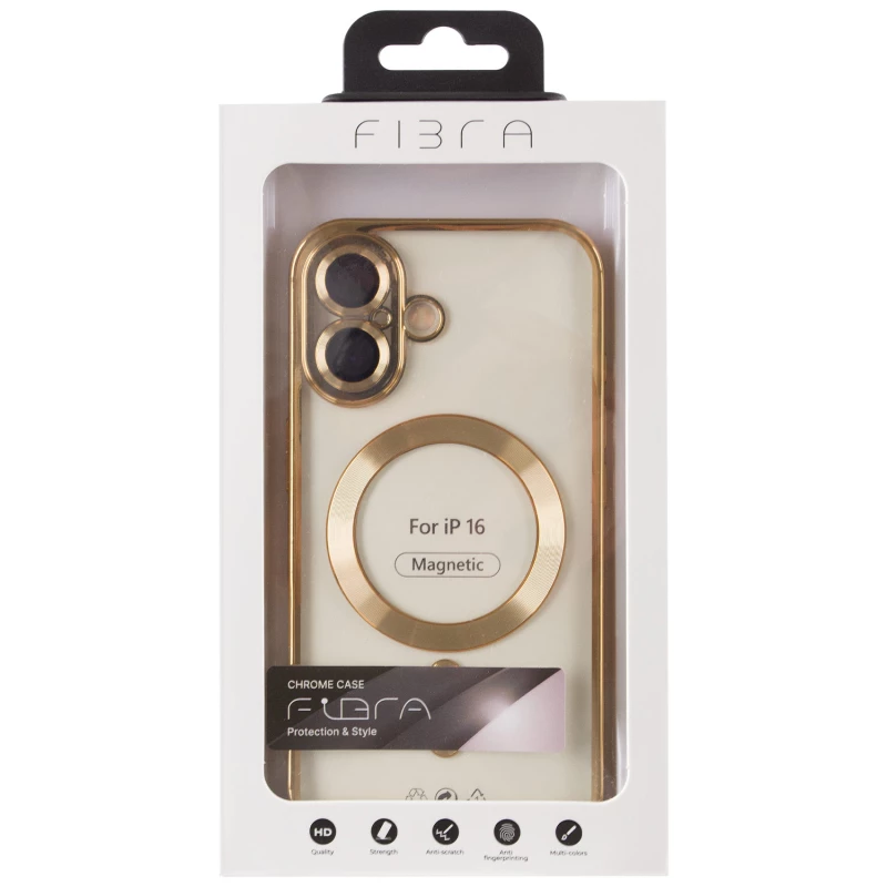 Хромовий TPU чохол з MagSafe на Apple iPhone 16 – Gold. Фото 5 з 5