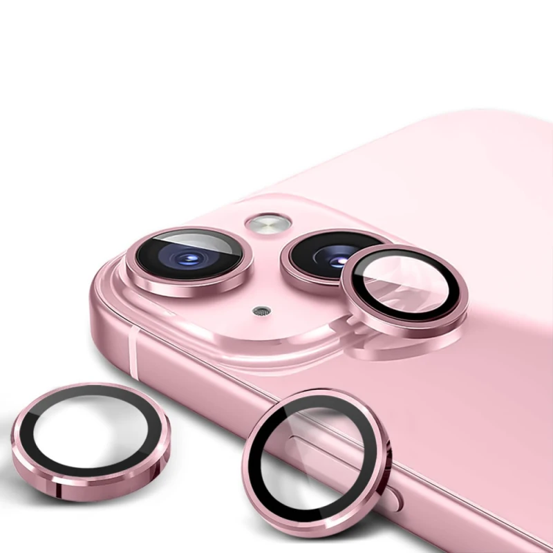 Металлическое защитное стекло на камеру для Apple iPhone 14 Plus (6.7") – Розовый / Pink. Фото 4 из 4