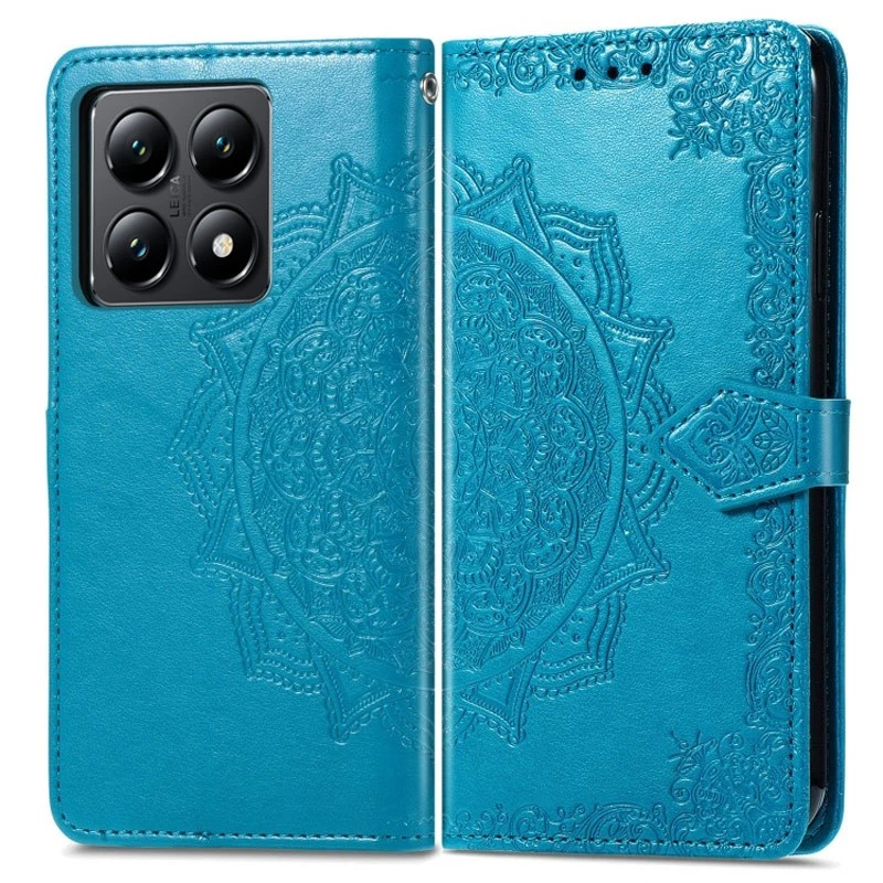 Кожаный чехол-книжка Art Case с визитницей для Xiaomi 14T Pro – Синий. Фото 4 из 8