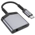 Перехідник Hoco LS39 Type-C to Type-C + 3.5mm – Metal gray. Фото 1 з 6