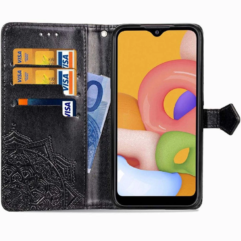 Шкіряний чохол-книжка Art Case з візитницею для Xiaomi Redmi 9A – Чорний. Фото 3 з 5