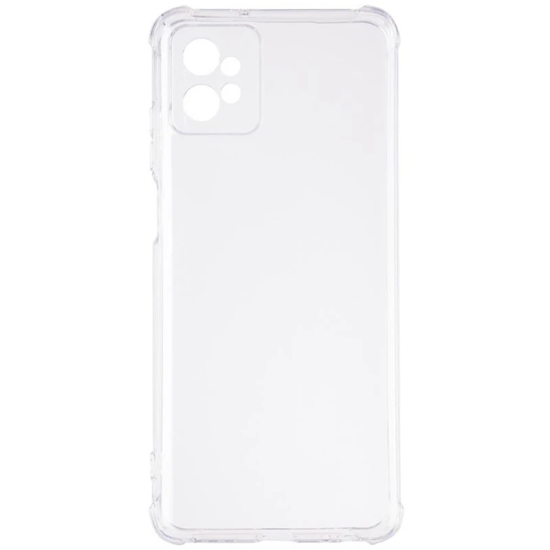 Ультратонкий силиконовый чехол GETMAN с крытыми бортами та камерою на Motorola Moto G32 – Бесцветный (прозрачный). Фото 7 из 7