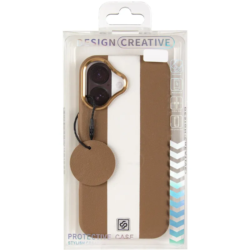 Кожаный чехол Rally with MagSafe для Apple iPhone 17 (6.3") – Beige / White. Фото 3 из 7