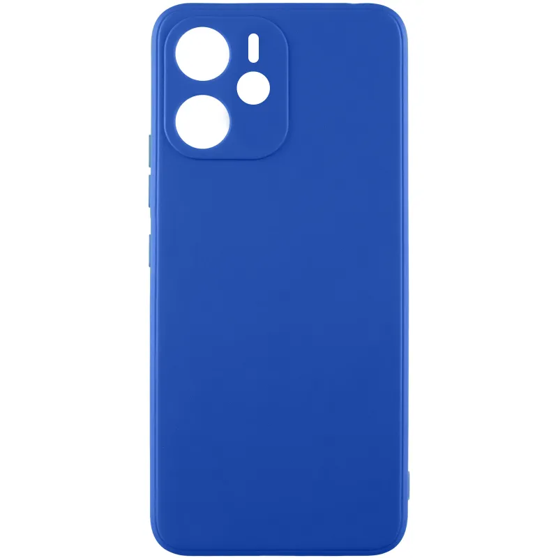 Цветной силиконовый чехол с защитой камеры для Xiaomi Redmi Note 14 4G (Europe version) – Синий / Dark Blue. Фото 3 из 4