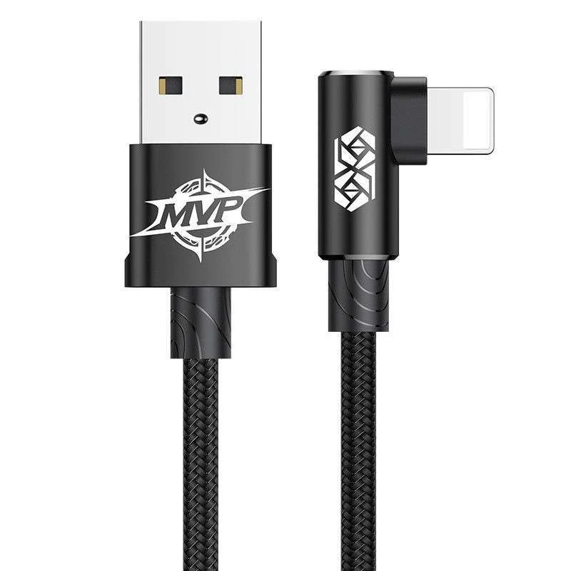 

Дата кабель Baseus MVP Elbow L-образное подключение USB to Lightning 1.5A (2m) (CALMVP-A) (Черный), Чорний