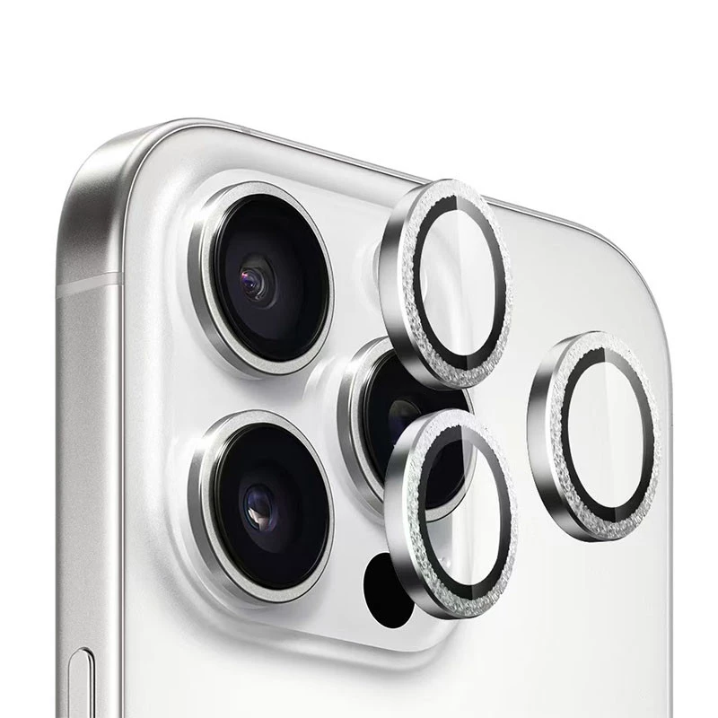 Захисне скло BlueO Metal на Apple iPhone 15 Pro Max (6.7") – Срібний / Silver Diamond. Фото 3 з 4