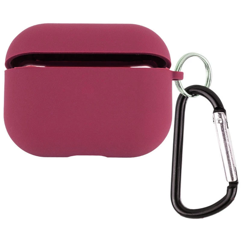 Силіконовий футляр з мікрофіброю для навушників Airpods 4 – Бордовий / Plum. Фото 1 з 2