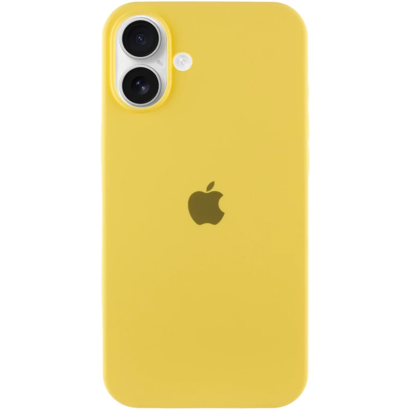 Чохол Silicone Case з закритим низом на Apple iPhone 16 Plus – Жовтий / Yellow. Фото 1 з 8