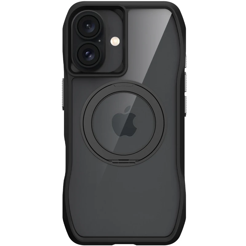 TPU+PC чехол Space Octagon MagSafe with aluminium ring для Apple iPhone 16 – Black. Фото 3 из 6