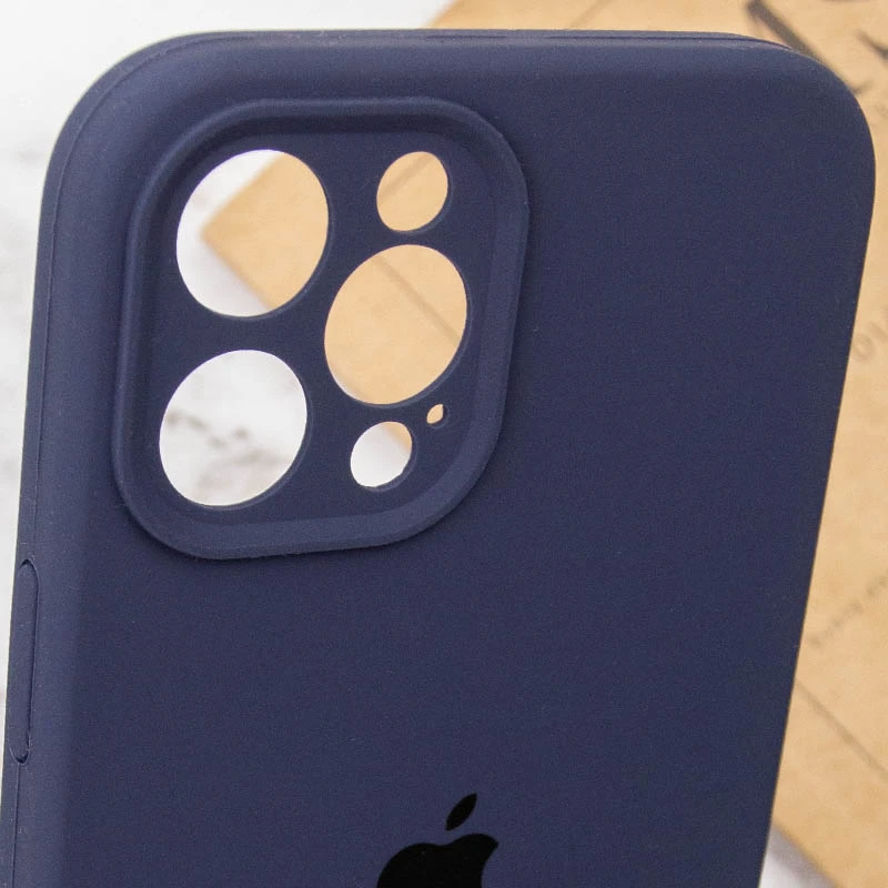 Чехол Silicone Case с защитой камеры для Apple iPhone 12 Pro Max (6.7") – Темно-синий / Midnight blue. Фото 7 из 7