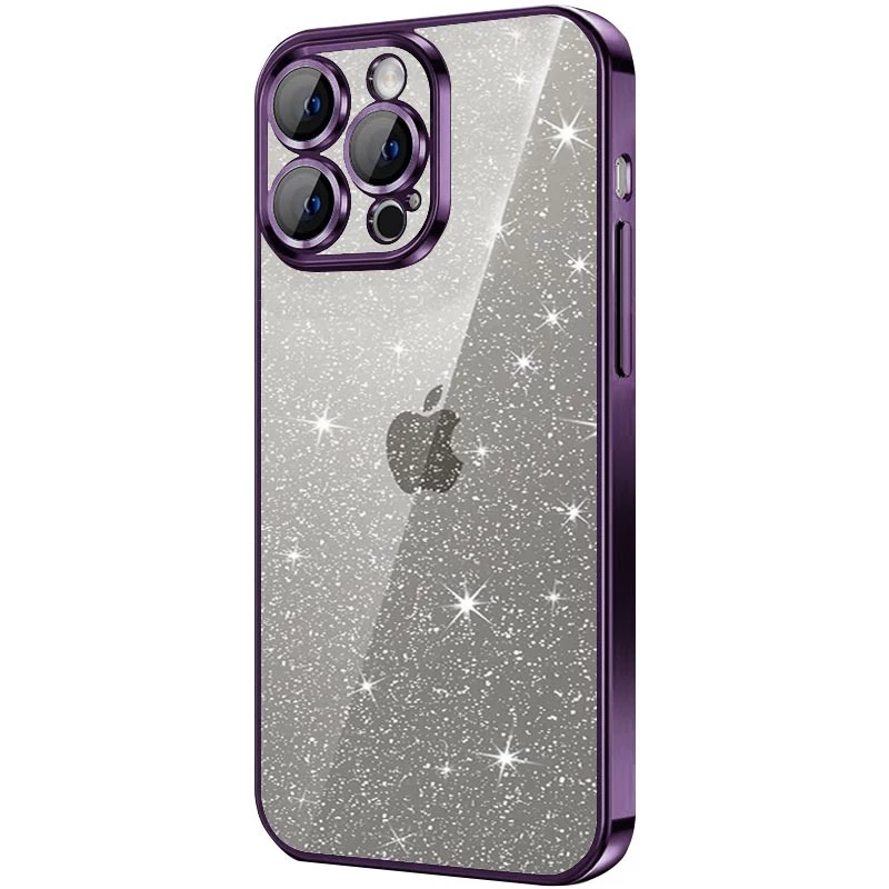 TPU+PC чехол с блестками на Apple iPhone 12 (6.1") – Purple. Фото 2 из 10