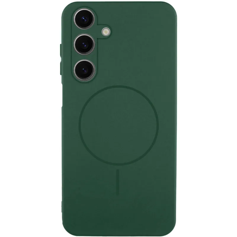 Чехол Silicone Cover Lakshmi Full Camera (AA) with Magnetic Fit для Samsung Galaxy A18 – Зеленый / Dark green. Фото 1 из 1