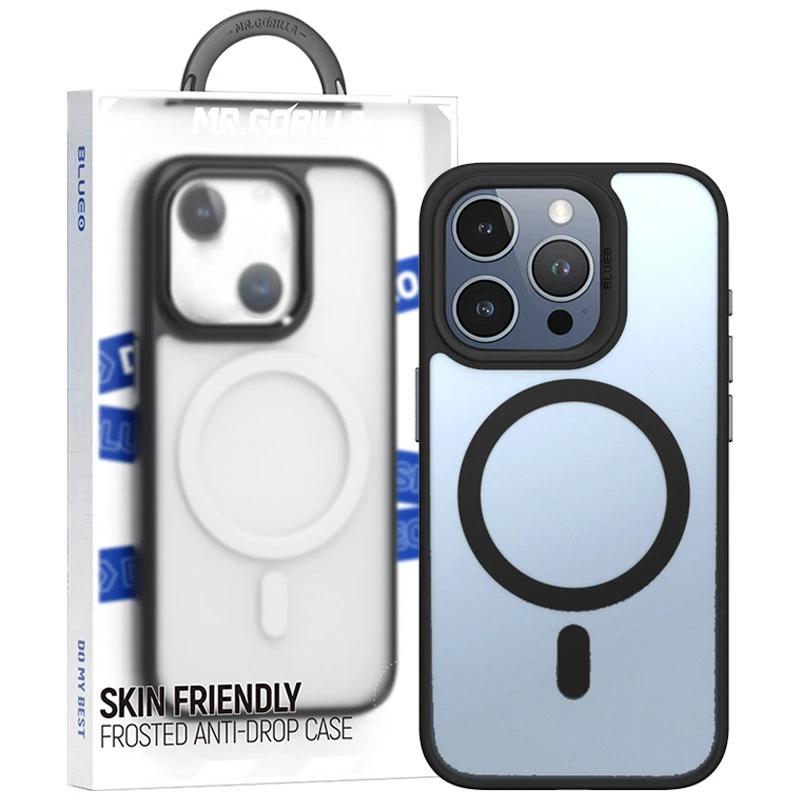 TPU+PC чехол Blueo Skin Friendly Frosted with MagSafe для Apple iPhone 14 Pro Max (6.7") – Черный / Black. Фото 2 из 16