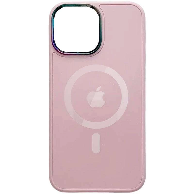 

Силиконовый сапфирный чехол с MagSafe та скляною поверхнею на Apple iPhone 13 Pro (6.1") (Pink Sand)