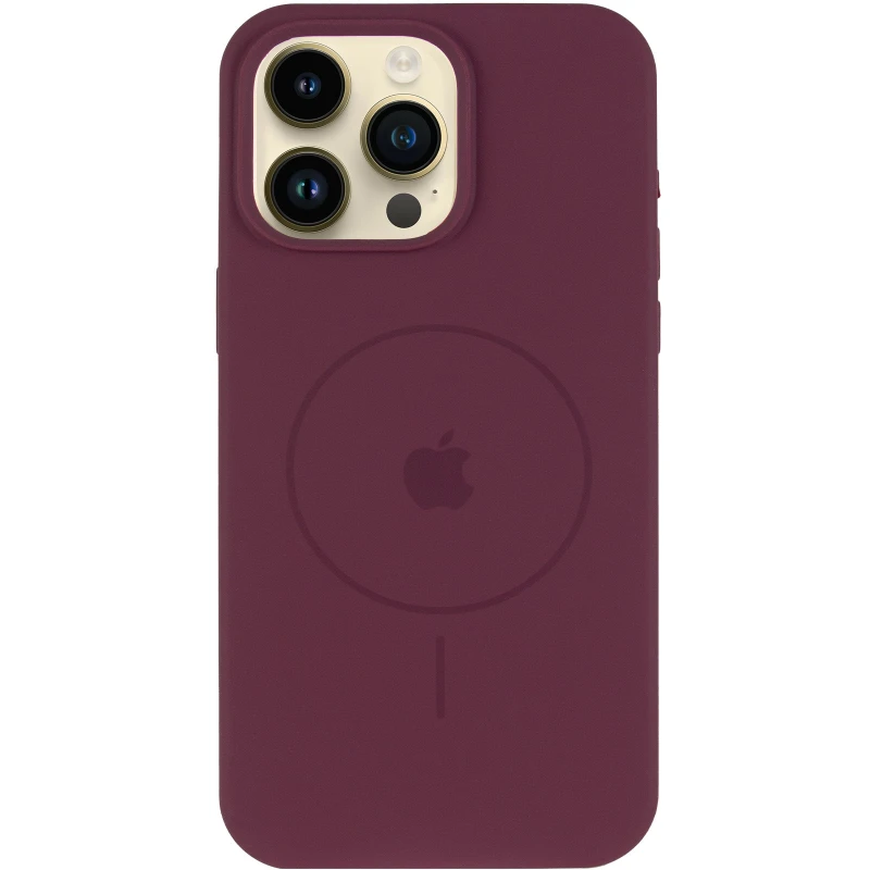 Чохол Silicone Case Full Protective (AA) V2 with MagSafe для Apple iPhone 16 – Бордовий / Plum. Фото 3 з 6