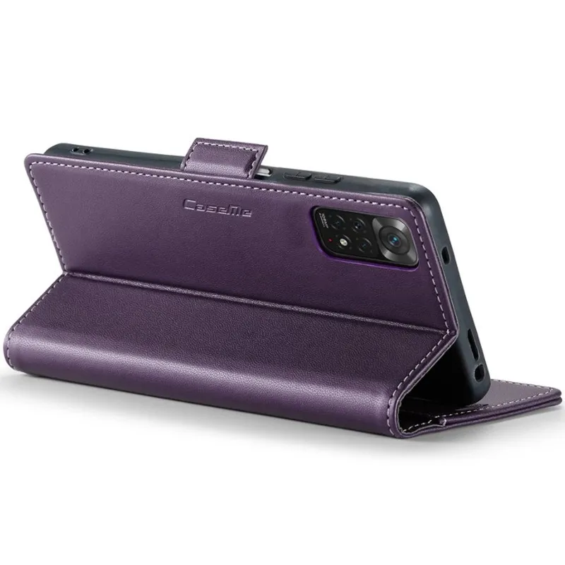 Шкіряний чохол-книжка CaseMe Nappa leather для Xiaomi Redmi Note 11 (Global) / Note 11S – Purple. Фото 10 з 10