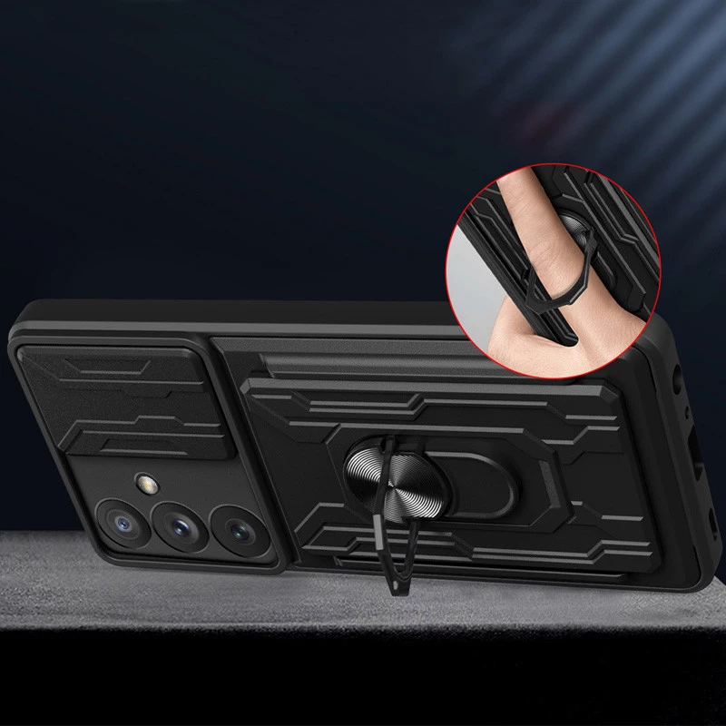 Ударостійкий чохол з відсіком для карток на Samsung Galaxy M55 – Black. Фото 7 з 7