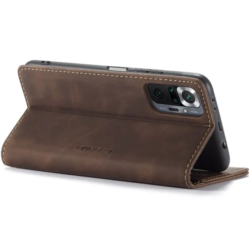Шкіряний чохол-книжка CaseMe Velvet Nubuck для Xiaomi Redmi Note 10 Pro – Coffee. Фото 6 з 6