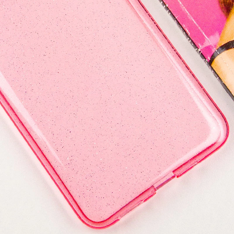 Блестящий силиконовый чехол на Xiaomi Redmi 14C / Poco C75 – Pink. Фото 4 из 4