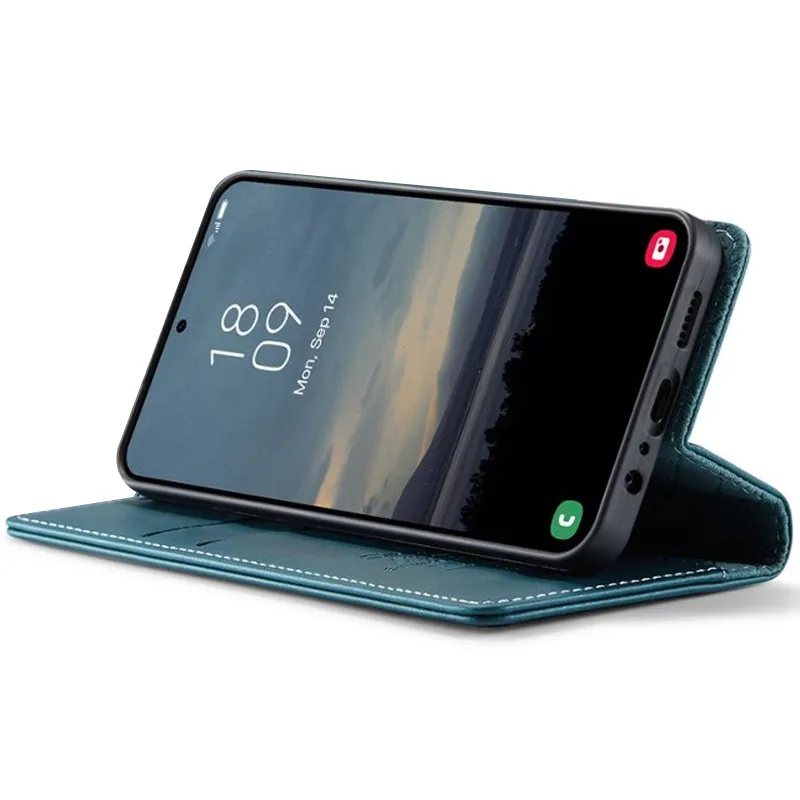 Шкіряний чохол-книжка CaseMe Nappa leather для Samsung Galaxy A08 – Blue. Фото 7 з 10