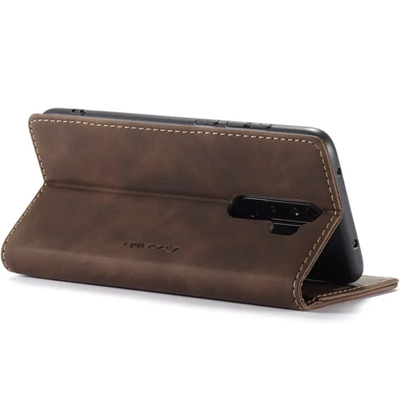Шкіряний чохол-книжка CaseMe Velvet Nubuck для Xiaomi Redmi Note 8 Pro – Coffee. Фото 5 з 5