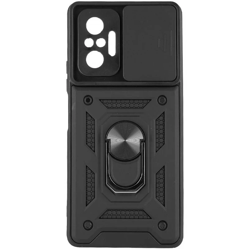 Удароміцний чохол Ummi Camshield Serge Ring (in box) для Xiaomi Redmi Note 10 Pro – Чорний / Black. Фото 1 з 4