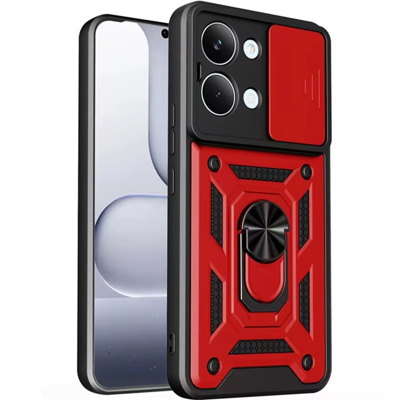 Удароміцний чохол Ummi Camshield Serge Ring (in box) для Xiaomi Poco X8 Pro Max – Червоний / Red. Фото 1 з 1