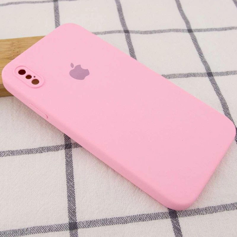 Чехол Silicone Case Square с защитой камеры для Apple iPhone XS Max (6.5") – Розовый / Light pink. Фото 2 из 3