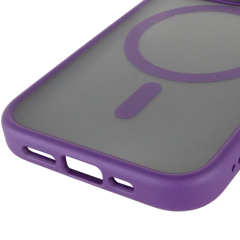 TPU+PC чехол Metal Buttons with Magnetic Fit для Apple iPhone 14 Pro Max (6.7") – Темно-фиолетовый / Dark Purple. Фото 6 из 6