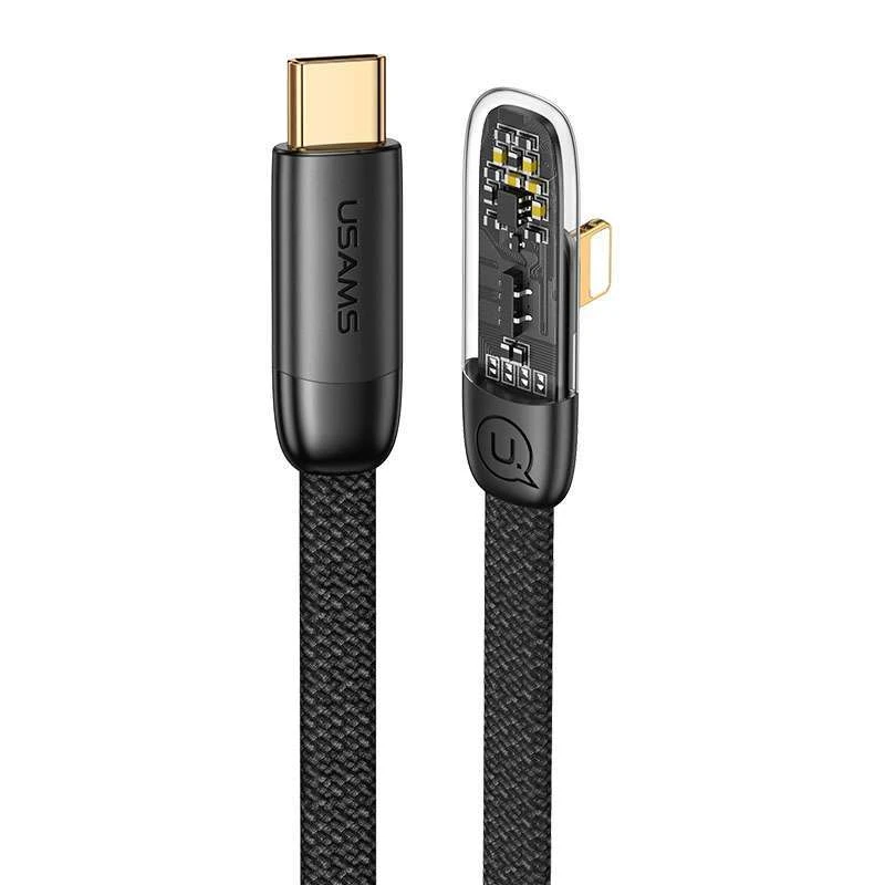 

Дата кабель USAMS US-SJ586 Type-C to Lightning PD 20W Right-angle (2m) (Black)