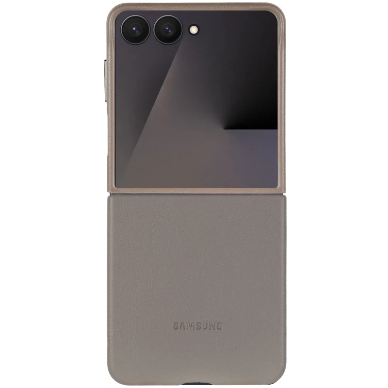 Шкіряний чохол Leather Case Premium на Samsung Galaxy Z Flip7 – Light Gray. Фото 5 з 9