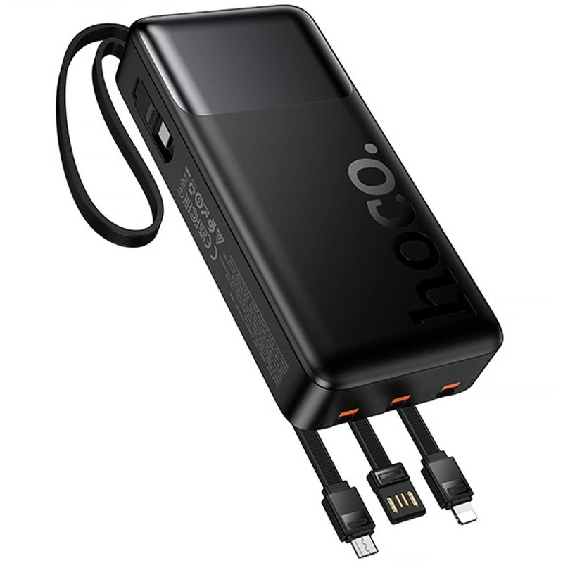 Портативное ЗУ Power Bank Hoco J156A Founder 22.5W+PD20W with 4 cables 20000 mAh – Black. Фото 4 из 6
