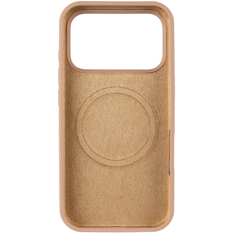 Чехол Silicone Case (AA) Logo with MagSafe для Apple iPhone 17 Pro Max (6.9") – Бежевый / Desert Gold. Фото 7 из 11