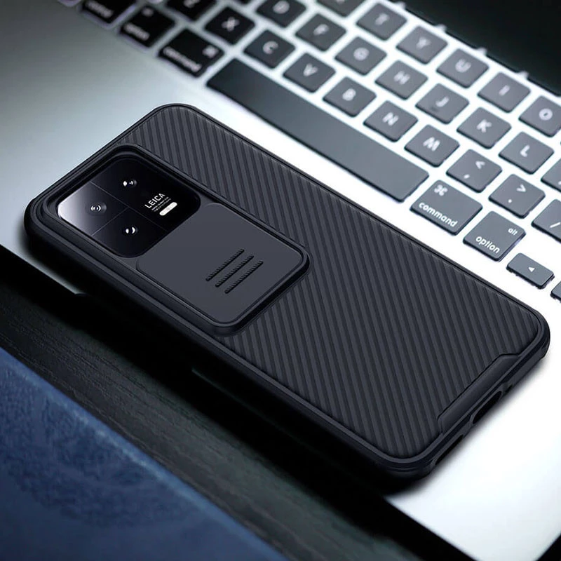 Карбована накладка Nillkin Pro зі шторкою для камери на Xiaomi 13 Pro – Black. Фото 7 з 8