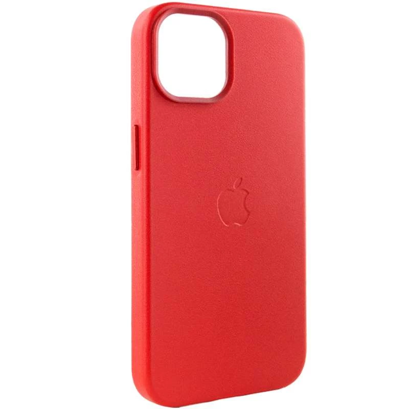 Кожаный чехол Leather Case с MagSafe для Apple iPhone 14 (6.1") – Crimson. Фото 7 из 9