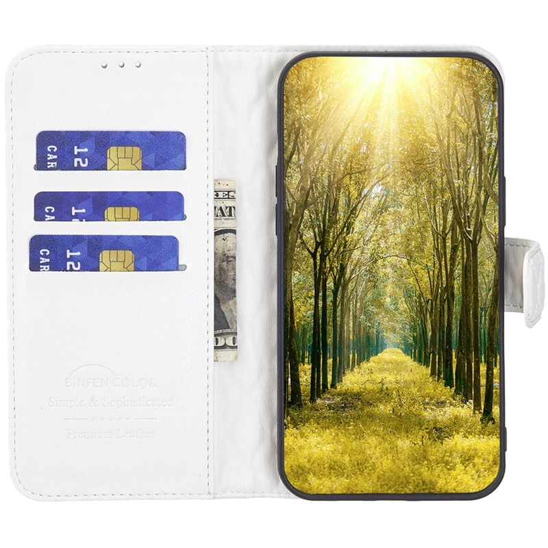 Кожаный чехол-книжка Sweet Line для Xiaomi Redmi Note 15 Pro 4G – White. Фото 4 из 4