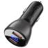 АЗУ Acefast B7 metal car charger 45W (USB-A + USB-A) with digital display – Transparent black. Фото 2 из 4