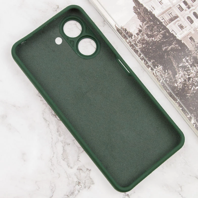 Цветной силиконовый чехол GETMAN для Xiaomi Poco C65 – Зеленый / Dark green. Фото 6 из 6