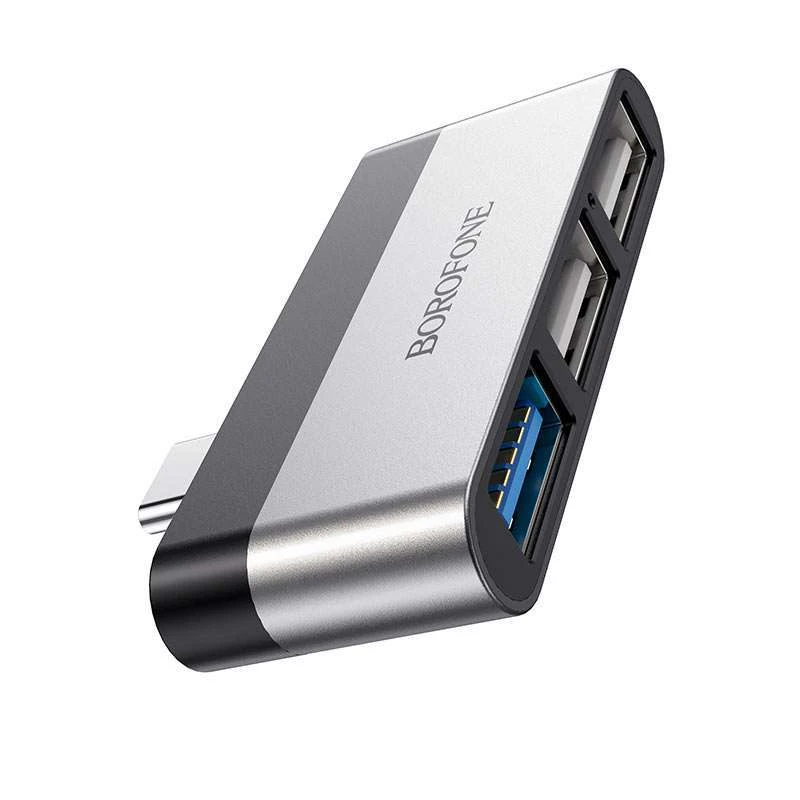 

Перехідник Borofone DH1 Type-C to USB (Чорний / Срібний)