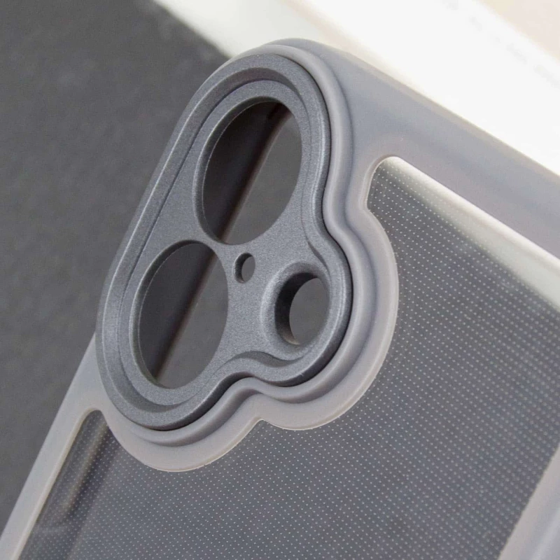 Прозорий силіконовий чохол з кольоровою на окантовкою на Apple iPhone 16 – Grey. Фото 8 з 9