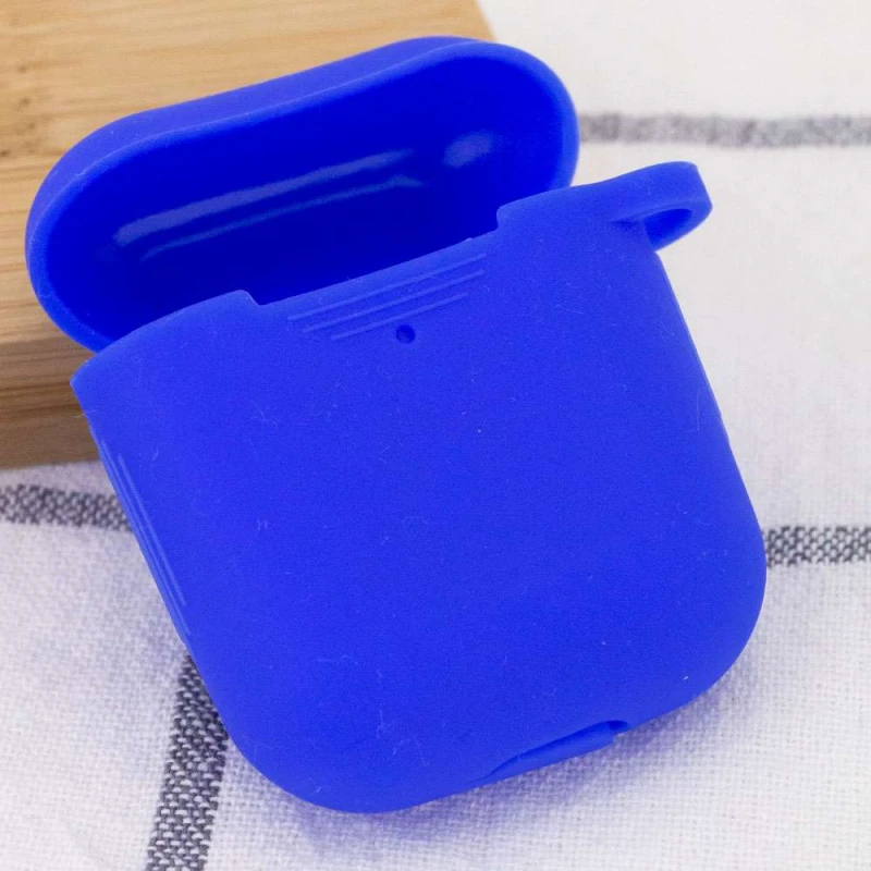Силіконовий футляр для навушників Airpods Slim Circle – Синій / Ultra blue. Фото 2 з 3
